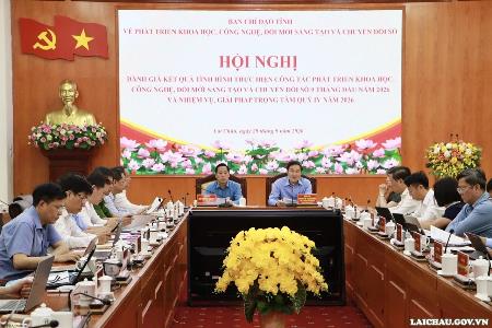 Lai Châu: Đánh giá tình hình thực hiện Nghị quyết số 57-NQ/TW của Bộ Chính trị 9 tháng đầu năm 2026