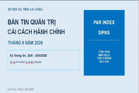 BẢN TIN QUẢN TRỊ CHỈ SỐ CẢI CÁCH HÀNH CHÍNH KỲ THÁNG 9/2026